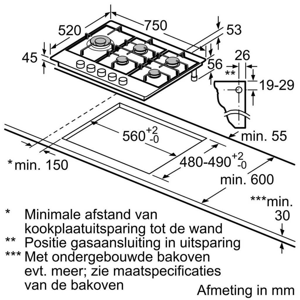 BOSCH Gaskookplaat PCS7A5C90N