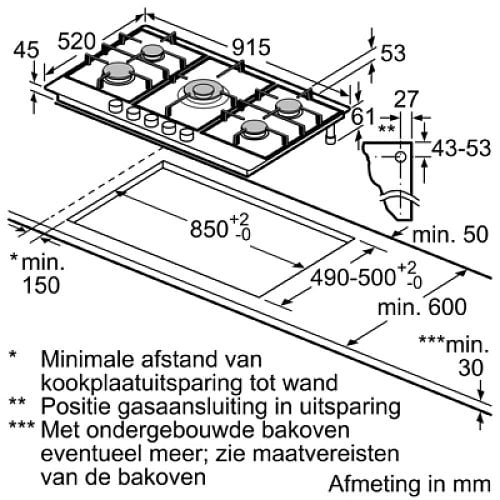 BOSCH Gaskookplaat PCR9A5C90N