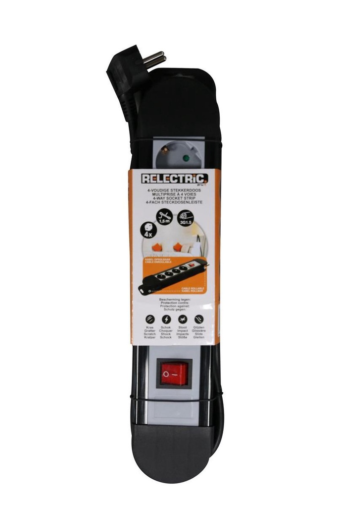 RELECTRIC Stekkerdoos 4 Voudig RELEC492244