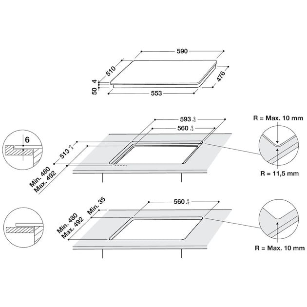 Whirlpool inductiekookplaat - WS Q2160 NE  60cm