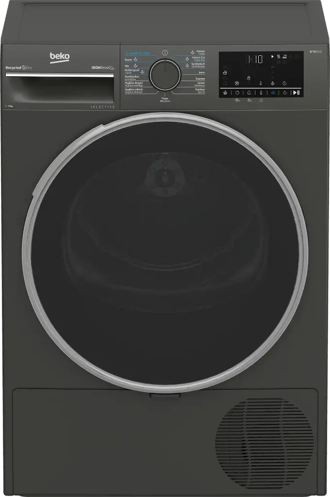 BEKO Secadora con bomba de calor de 9 kg, color antracita, modelo B3T6923M2