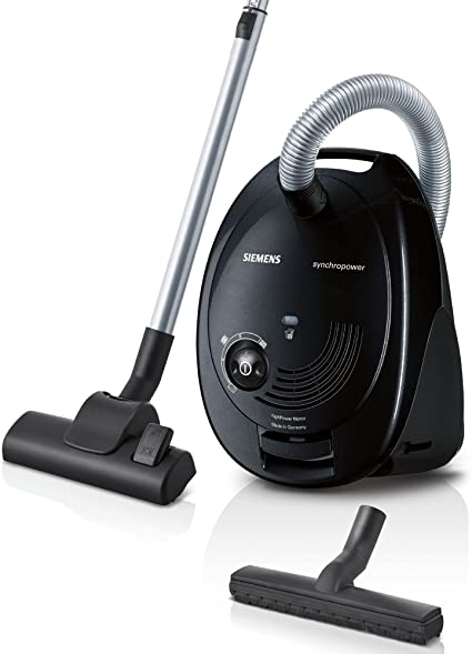 Siemens Stofzuiger met zak, synchropower, zwart VS06B112A